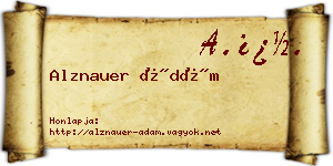 Alznauer Ádám névjegykártya
